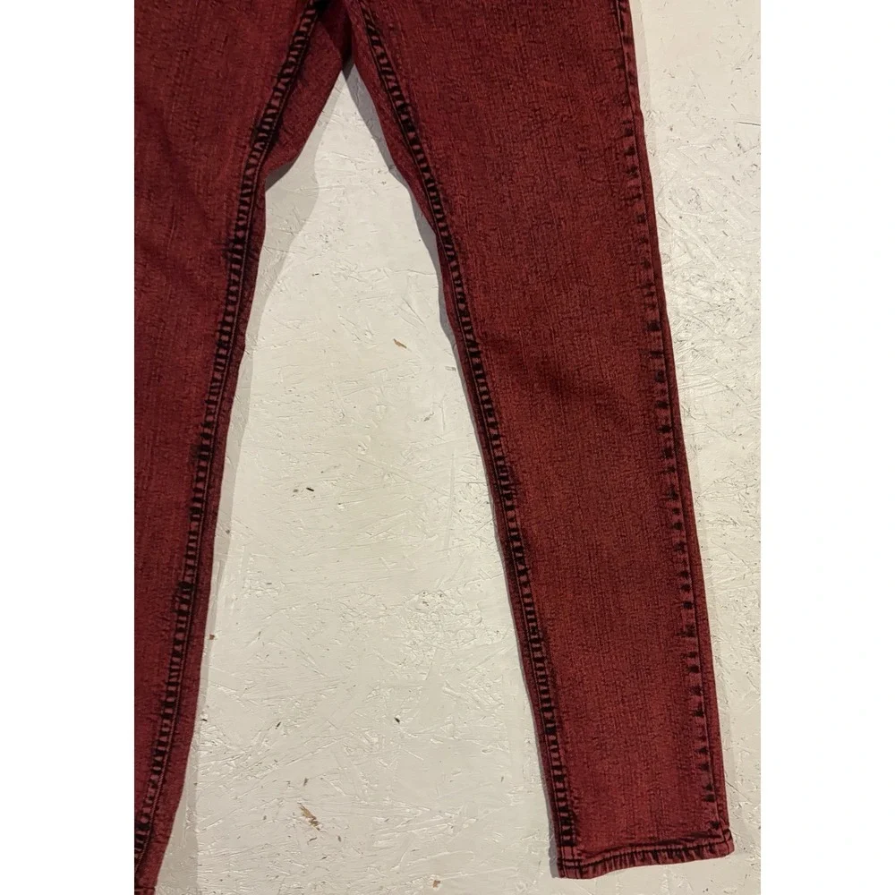Social Collision Rude Skinny Jeans Red Black Acid Wash Punk Emo Denim 30x32 - Picture 2 of 11